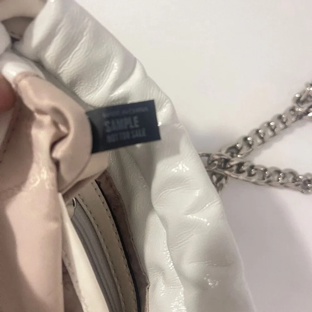 Michael Kors Lina Small Cinch Drawstring Bag Leather Optic White - Picture 10 of 11